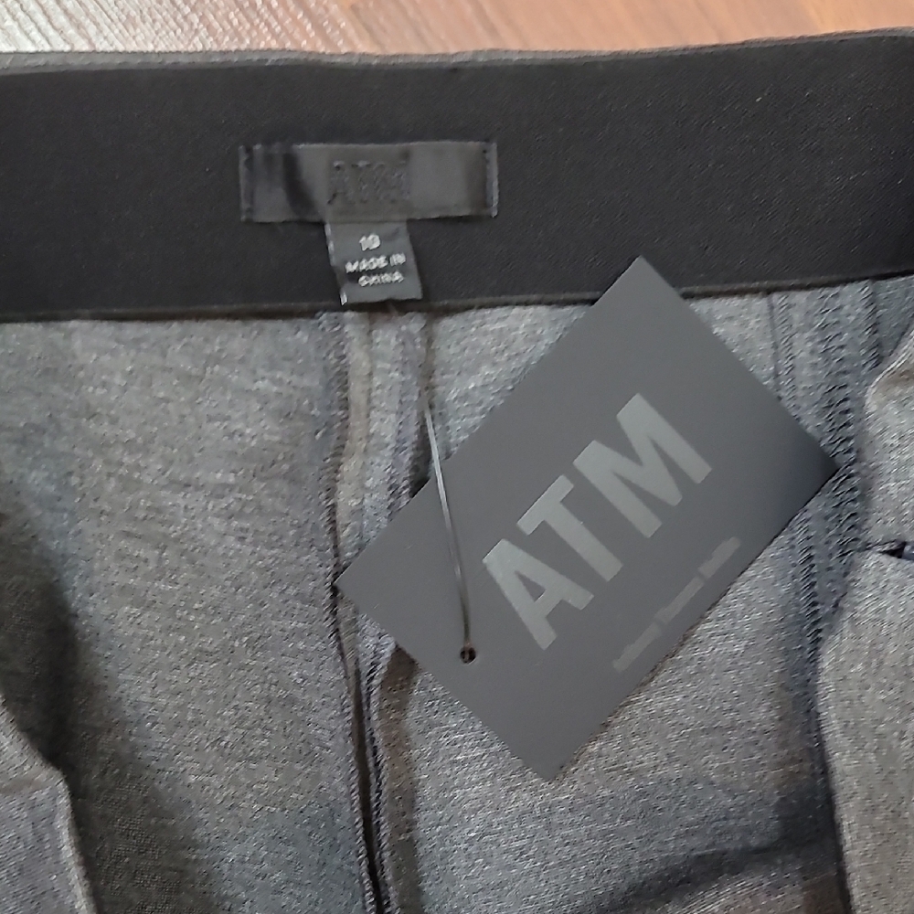 ATM Heather Charcoal Gray Ponte Pants Stretch Sz 10 - Picture 11 of 16